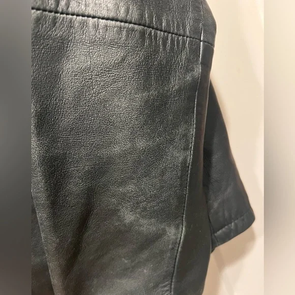 John Varvatos Black Sheepskin Leather Jacket - Men's Small - Soft & Sleek